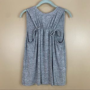 GAP Marled Gray Sleeveless Tie Back Knit Tank Top XS Casual Flirty Neutral